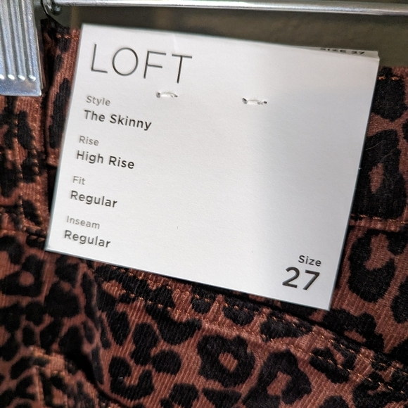 NWT Loft leopard print cord skinny pants - Picture 6 of 10